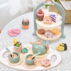 Atoylink Wooden Tea Party Set For Little Girls 28 Pcs Child-size  Green