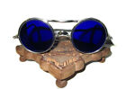 Antique Cobalt Blue Willson Sunglasses Goggles Old Vtg Steampunk Safety Glasses 