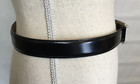 Tanner Women   s Black Leather Size Medium Silver Tone Buckle W  Rhinestones Belt