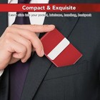 Leather Business Card Holder Metal Slim Pocket Wallet With Magnetic Closure