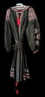Women s Ukrainian Vyshivanka Black Red Embroidered Belted Dress One Size M-xl
