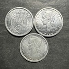 French France Reunion 1 Franc 1948 1964 Coin Lot Of 3 World Foreign