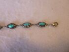 Vintage Turquoise   Sterling Silver Tennis Native American Southwestern Bracelet