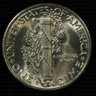 Mercury Silver Dime  1944 D  Fsb Gem Brilliant Uncirculated Lot  9049-113-163