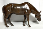 Vintage Bronze Horse Statue In Grazing Profile   12  X 8  X 4    Excellent Cond 