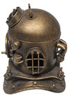 Scuba Diver Helmet Decorative Tin 6 75  Mini Replica Deep Sea Nautical Decor