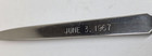 Vintage Sterling Silver Handle Decorative Letter Opener Date June 3  1967