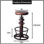 Bokkolik Vintage Swivel Bar Stool Industrial Coffee Kitchen Dining Chair Fire   