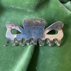 Signed Pair Vintage Pat Areias Sterling Silver Hair Clip Claw  2 5   67 Grams 