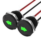 Led Indicator Pilot Dash Light Single Arrow Turn Signal Indicator Lights 12mm
