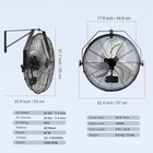 Industrial Wall Mount Fan Waterproof Metal Fan 17 6   3 Speed Airflow