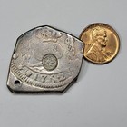 1752 Guatemala Cob 8 Reales W  Counterstamp Holed Great Detail Vintage Tag  t591