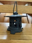 Vintage Japanese Cast Iron Pagoda Garden Lantern Hanging Candle Holder Patina