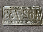 Rare 1966 1967 Dual Year Minnesota License Plate All Original Hard To Find