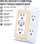 Multi Plug Outlet Surge Protector - Yishu 3-sided Power Strip With 6 Outlet