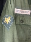 Vintage 60   s Us Army Og-107 Utility Shirt Sateen Vietnam Era 5th Army Patched