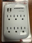 Monster Just Power It Up 0 Ft  L 6 Outlets Wall Tap Surge Protector W usb White