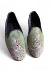 Soles By Paige Rabbit Needlepoint Loafers - Green Pink Women s Slip-on Shoes