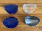 Lot Of 2 Vintage Pringles To Go Chip Containers Blue Flake Sparkle Clear Gray