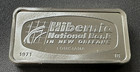 1971 Franklin Mint New Orleans Hibernia National Bank Sterling Silver 2 Oz Ingot