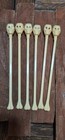 Vintage 7   georges Briard Skull Bones Cocktail Swizzle Stir Sticks Jewel Eyes Mcm