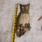 Vintage 1969 Mcm Metal Wall Owl Green Plaque Retro Sexton Usa 14    Tall