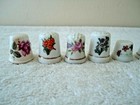 Vintage Mixed Lot Of 11 Floral Themed Thimbles   Great Collectible Lot  