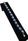 Vintage Sterling Silver   Lapis Lazuli Cabochon Bracelet Mexico 925 Oval Link De