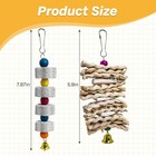 Pinvnby 2 Pack Parrot Toys Chewing Bird Toy Cuttlebone Beak Grinding Stone Cage