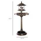 3-in-1 Outdoor Pedestal Bird Bath Garden D  cor Feeder Planter Resin Freestanding