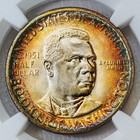 1951-p 50c Booker T Washington Ngc Ms64 - Beautiful Rare 2 Sides Toned  video 