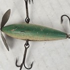 Vintage Pflueger Fishing Lure Peerless Minnow Wood Green   White Crankbait