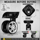 4pcs Luggage Wheels Replacement  Travel Suitcase Trunk Wheels  Dual Spinner Swiv