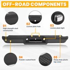 Black Steel Rear Bumper Assembly Face Bar For Ford Ranger Styleside 1993-2011