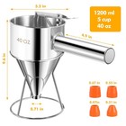 Babcarriery Pancake Batter Dispenser 40 Oz - Funnel Cake 40oz  Sliver