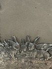Big-vintage-1987-arthur Court-aluminum Bunnies rabbits     picture Frame-8 X 10-a 