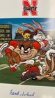 Looney Tunes Nebraska Huskers Ncaa Taz Frank Solich Signed Photo Animation Litho
