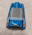 Vintage 1950s 60s Litho Tin Friction Toy Sedan Blue Grey Top