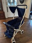 Vtg Kolcraft Stroller 1980s Navy Blue Peak Carriage Stripes 1988 Lightweight
