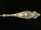 Authentic Vintage Embossed Silver Art Nouveau Flowers Button Hook Beautiful 