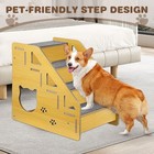 4-step Wooden Pet Stairs Nonslip Carpeted Cat And Dog Steps Dog Stairs Ramp