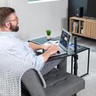 Adjustable Height Swivel Laptop Table Over Sofa Bed Computer Desk Workstation