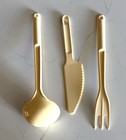 Vintage Tupperware Ivory Beige Cooking Serving Utensils Ladle Cake Knife Fork