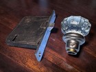 Antique Chrome Bathroom Crystal Glass Door Knob W  Mortise Lock 2 1 8    D