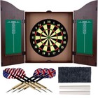 Dartboard Cabinet Set Professional Dart Board Bar Home Game With Wood Scoreboar