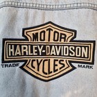 Vtg Harley Davidson Jean Vest Y2k Logo Patch Thrashed Distressed Sz L Xl 