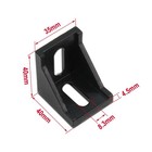 4040 Aluminum Extrusion Right Angle Corner Bracket Connector Black 10 Pcs Set