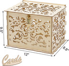 Wooden Wedding Card Box With Lock And Card Sign  Large Rustic Wood Hollow Card B