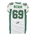 Corey Watman Saskatchewan Roughriders 2015 Game Worn Cfl Reebok Jersey