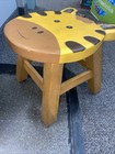 Kid   s Hand Carved Animal Head Sturdy Wood Stool -thai Int   l